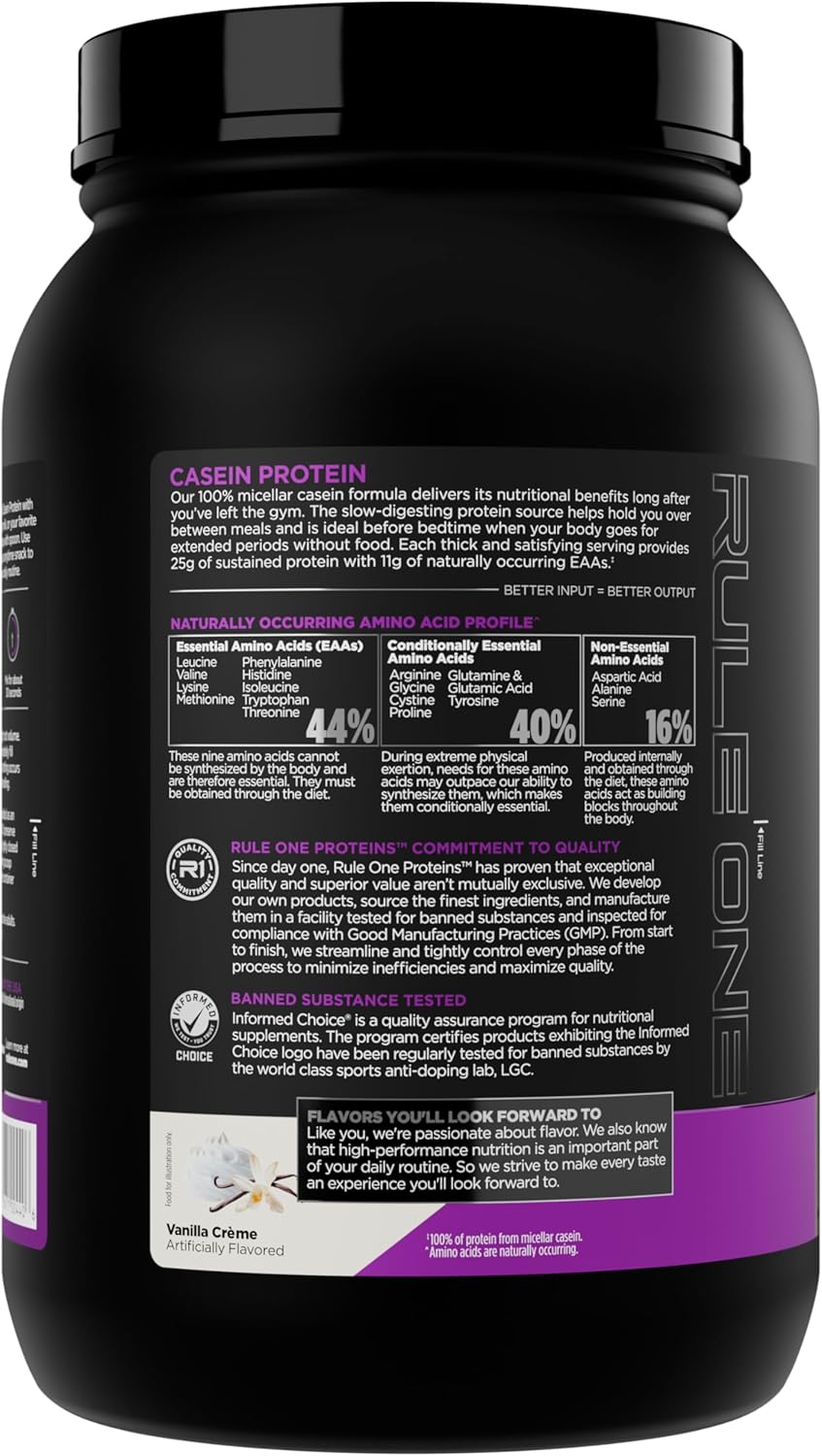 RULE 1 Casein Protein 100% Micellar Casein