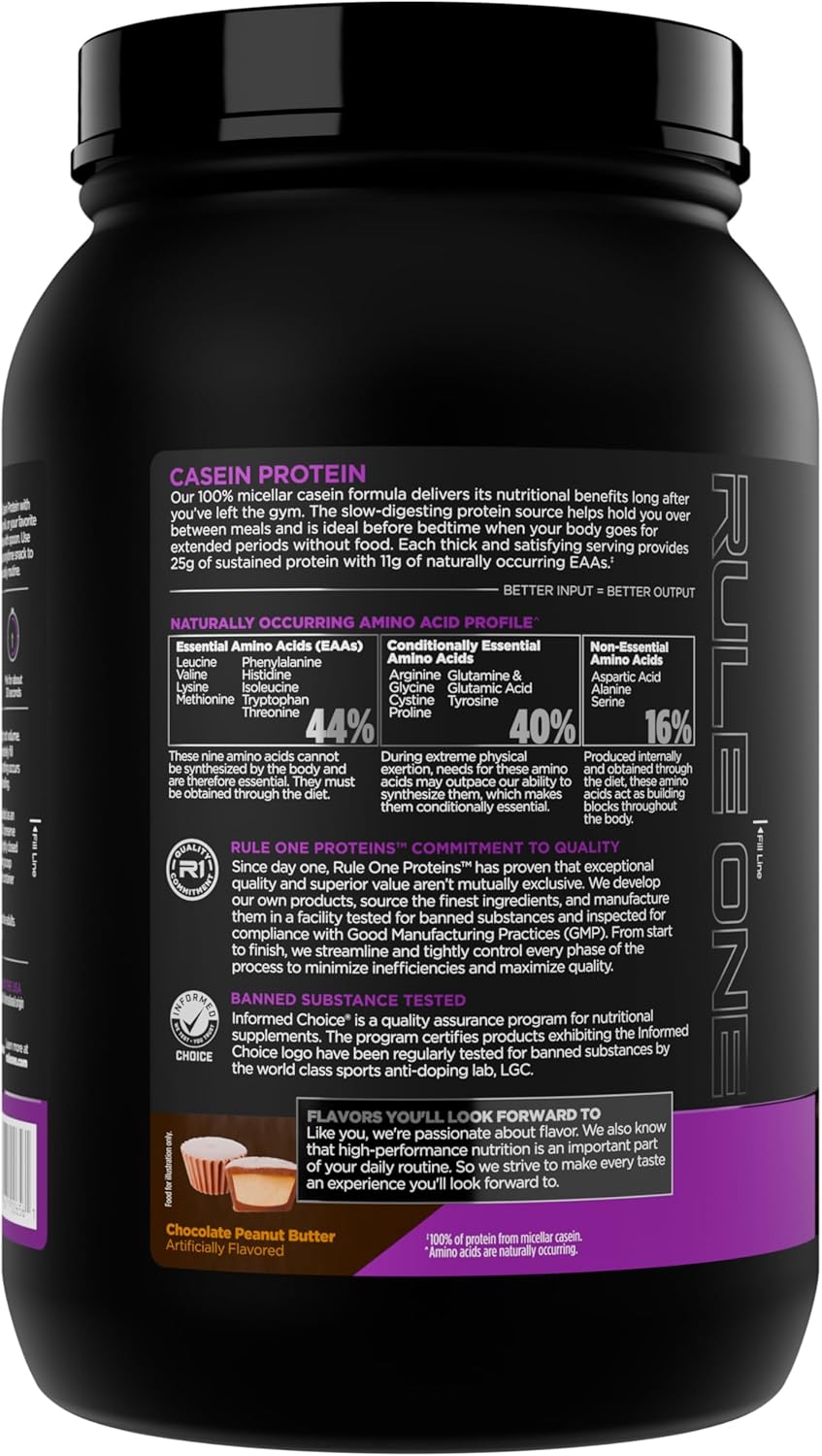 RULE 1 Casein Protein 100% Micellar Casein