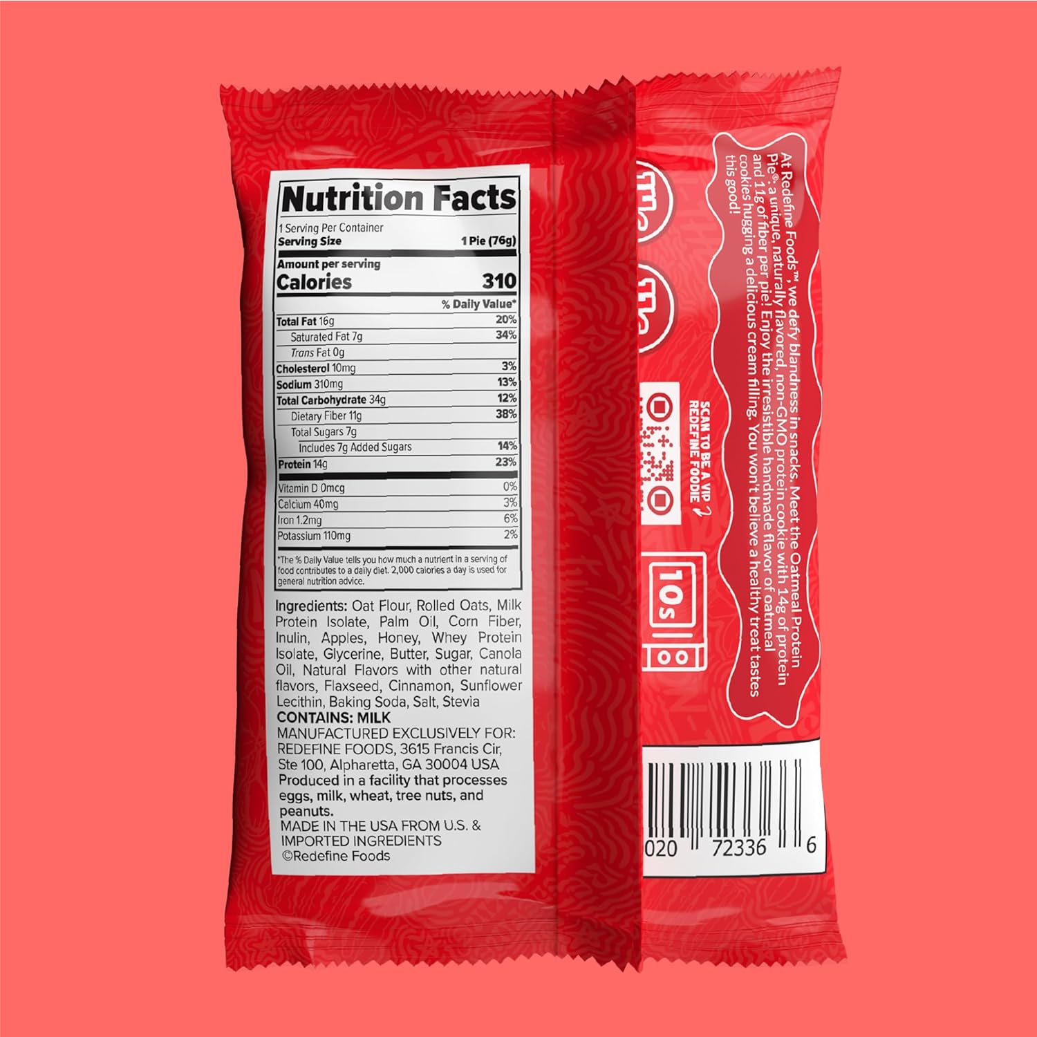 REDEFINE Foods Oatmeal Protein Pie Original