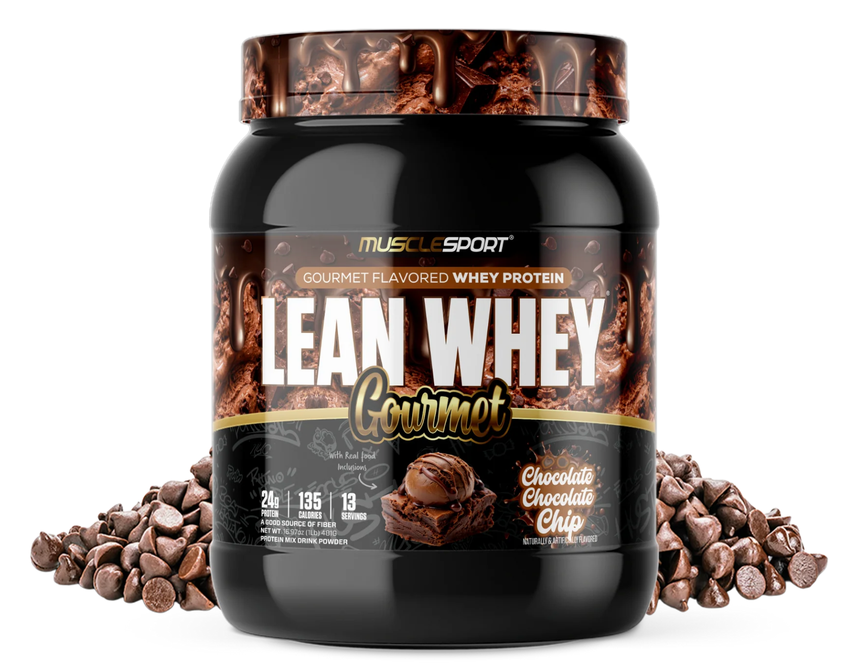 MuscleSport: 1LB Lean Whey Gourmet Premium Blended Protein