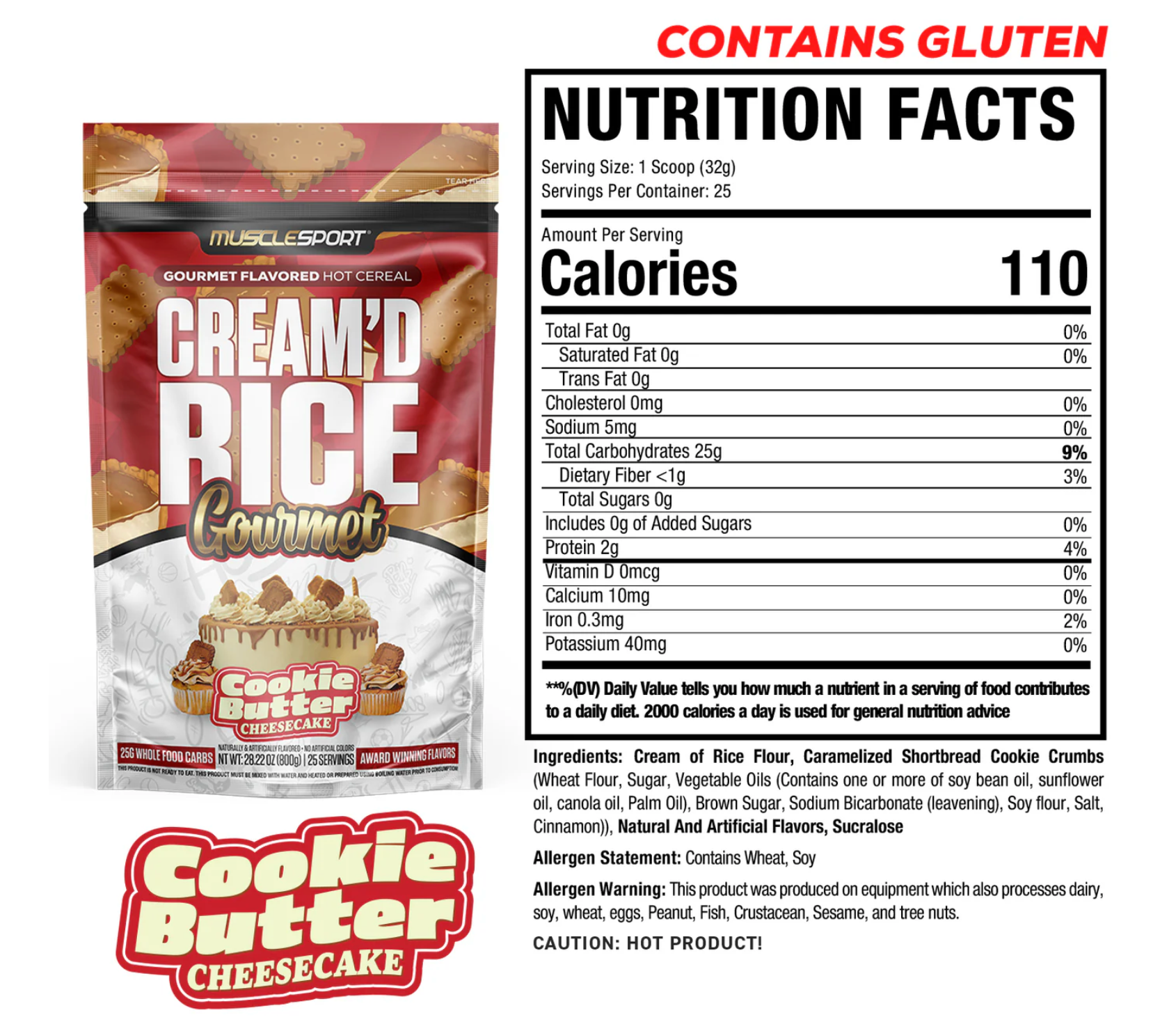 MuscleSport Cream'd Rice Gourmet - Hot Cereal - 25 servings