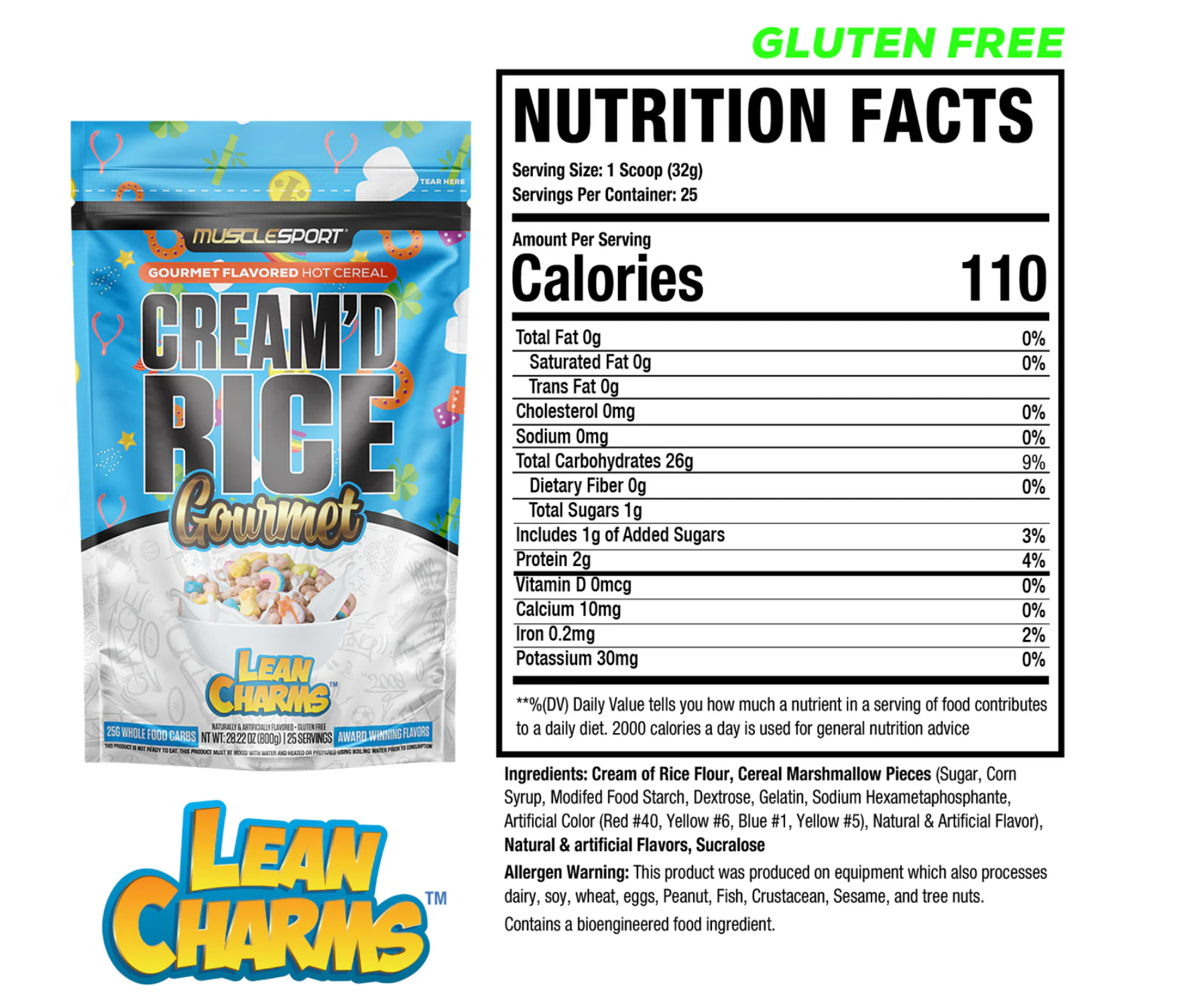 MuscleSport Cream'd Rice Gourmet - Hot Cereal - 25 servings