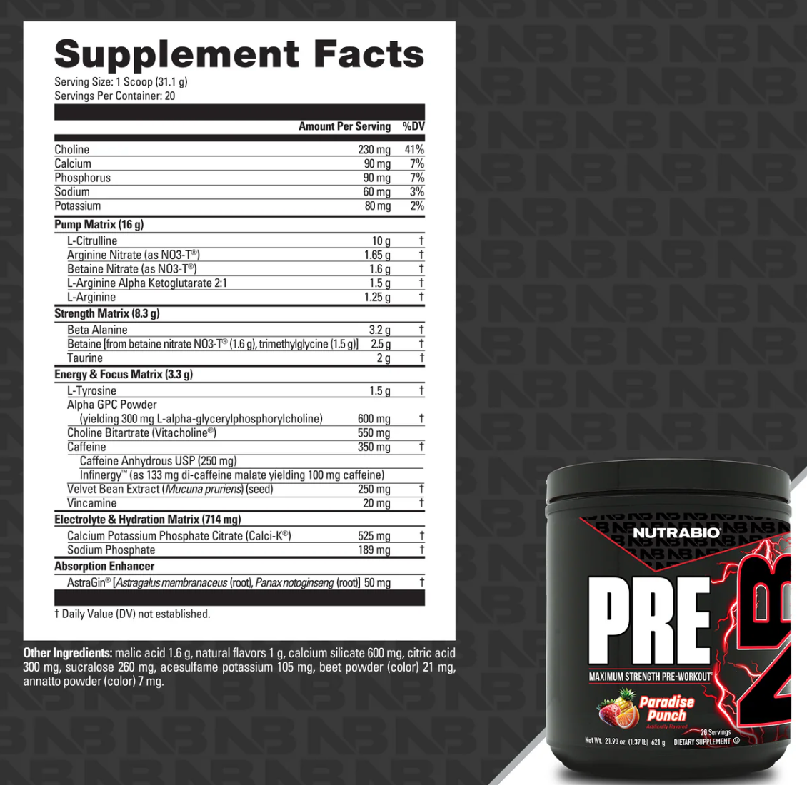 NUTRABIO PRE Workout