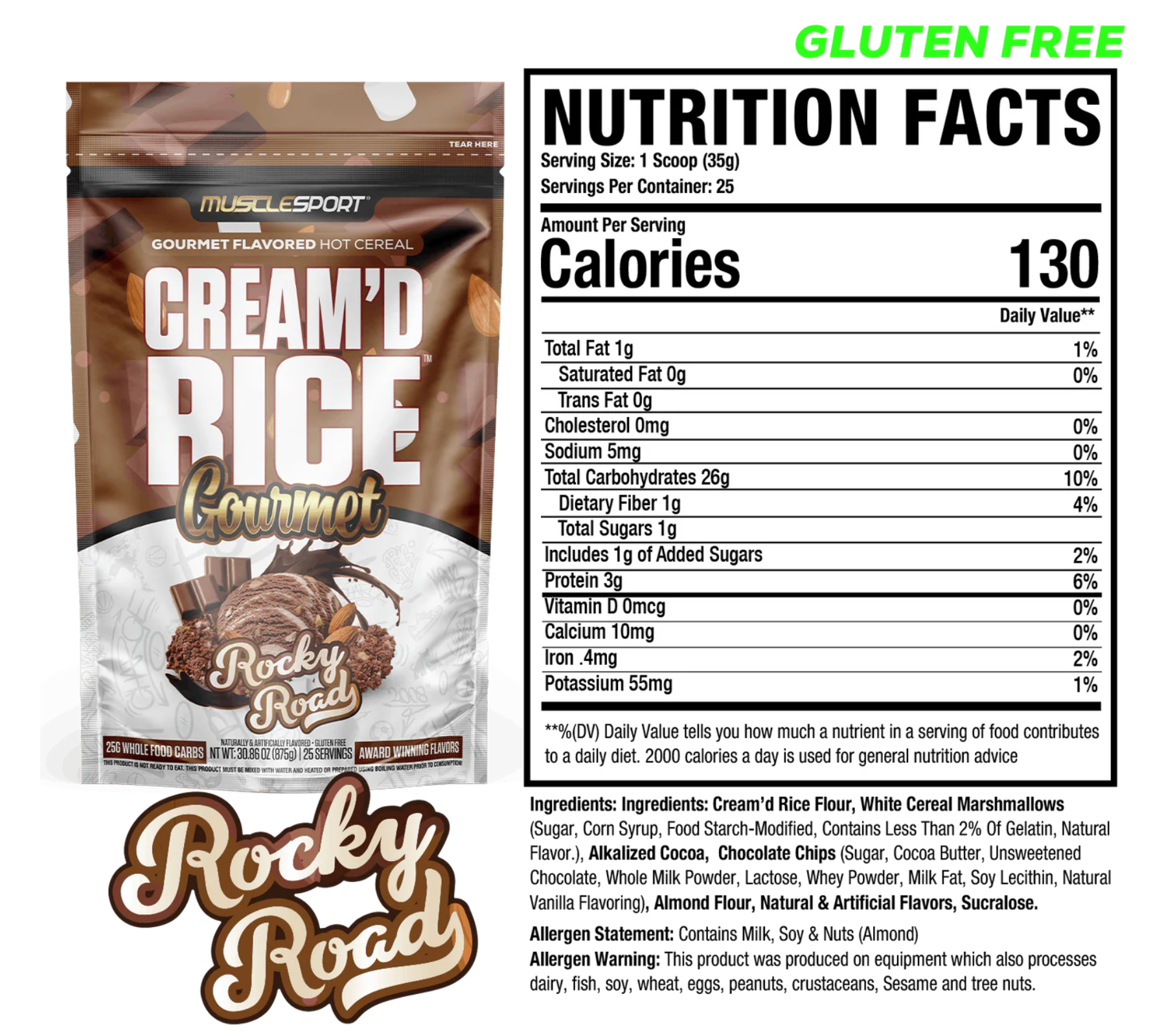 MuscleSport Cream'd Rice Gourmet - Hot Cereal - 25 servings