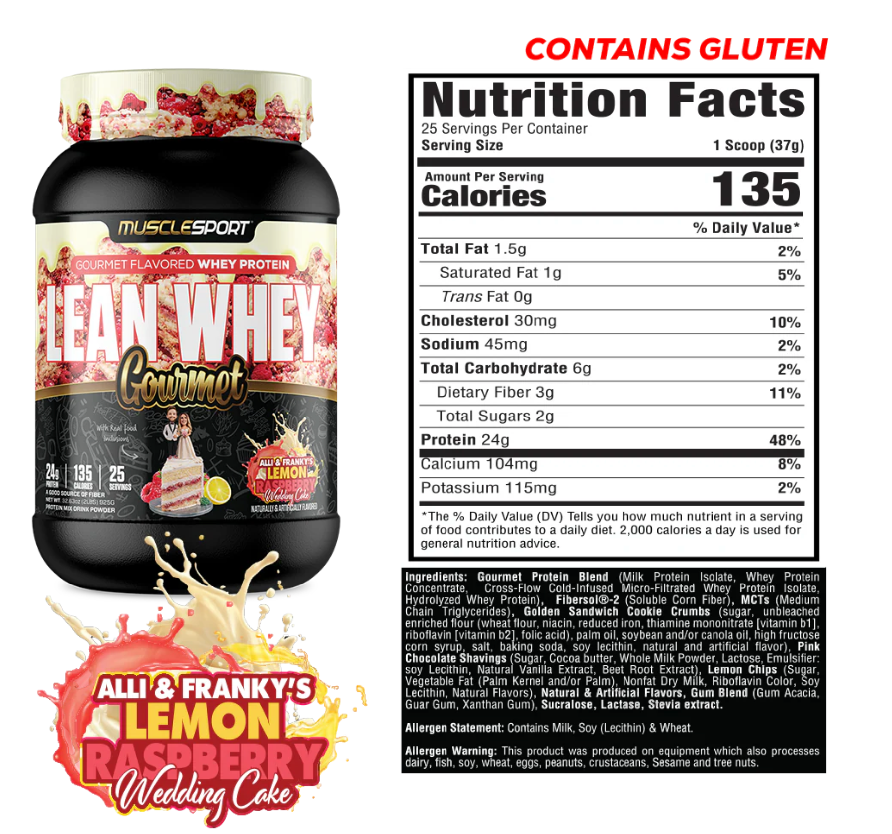 MuscleSport: 2LB Lean Whey Gourmet Premium Blended Protein