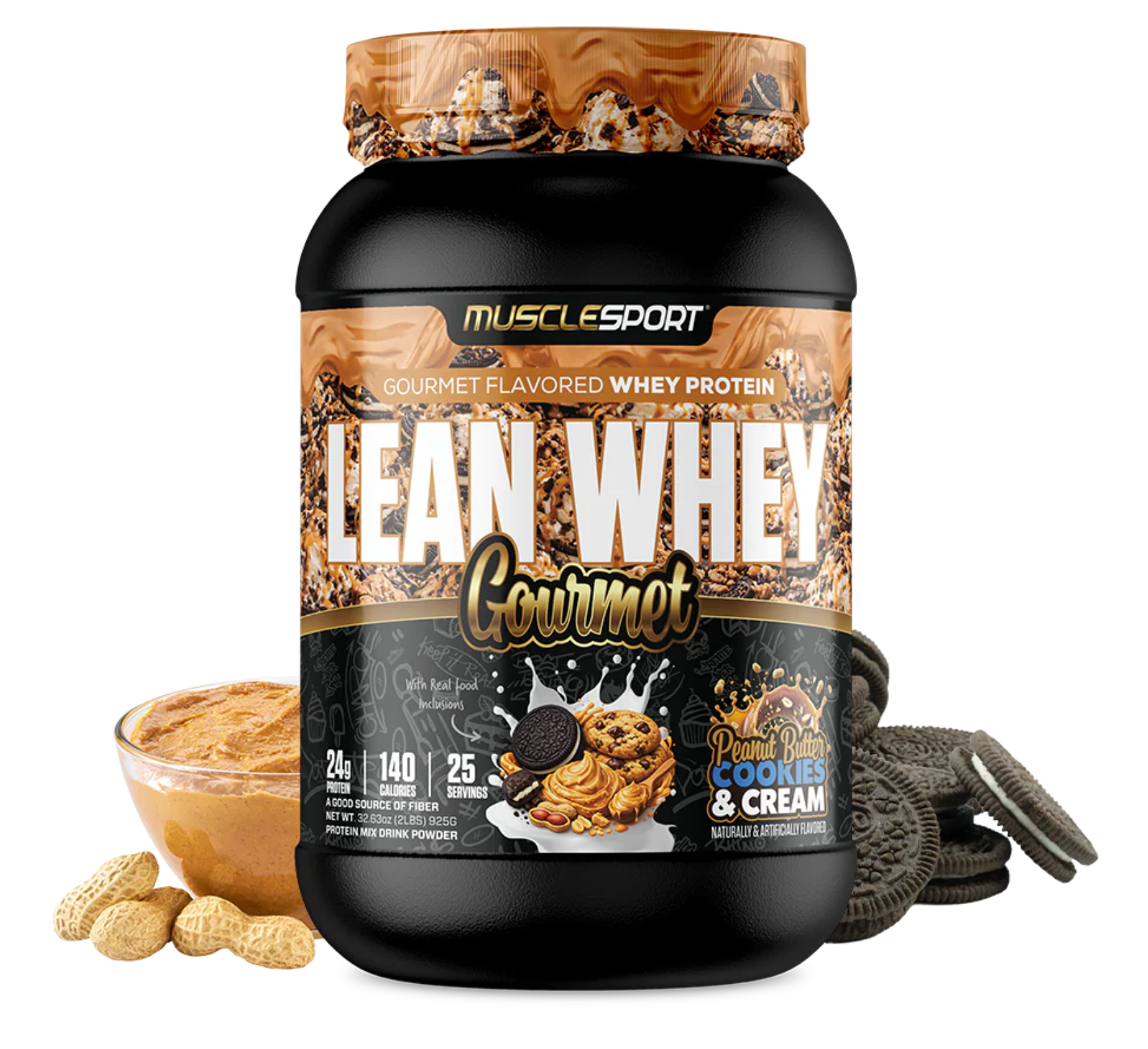 MuscleSport: 2LB Lean Whey Gourmet Premium Blended Protein