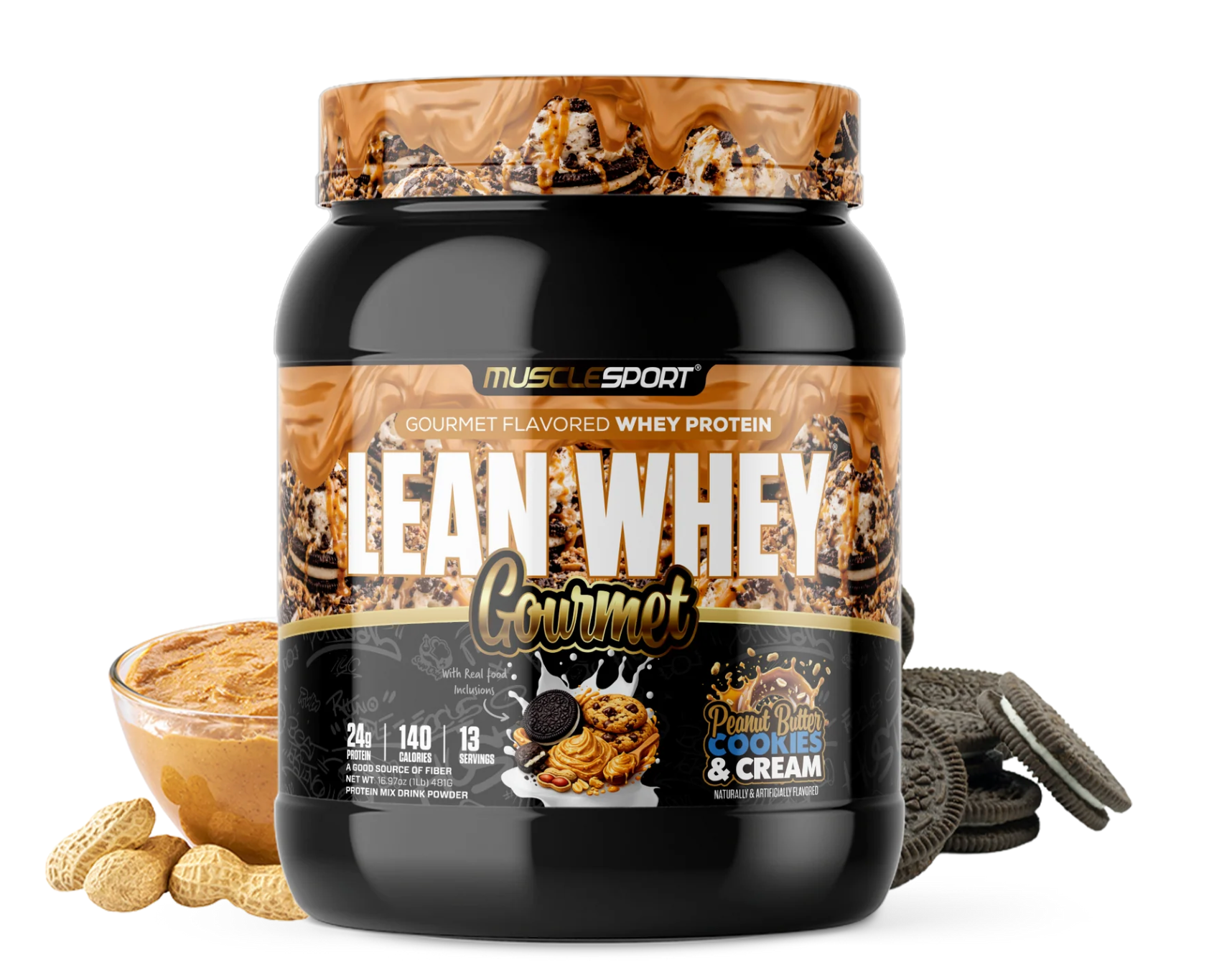 MuscleSport: 1LB Lean Whey Gourmet Premium Blended Protein