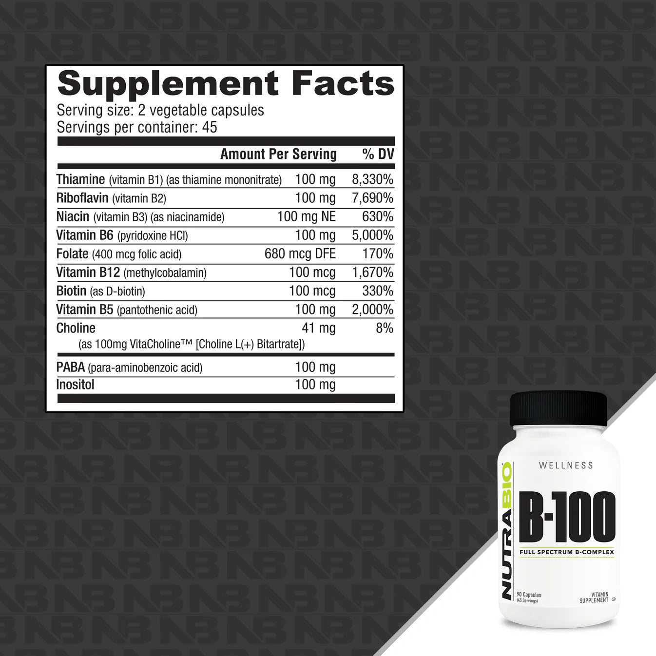 NutraBio: Vitamin B-100