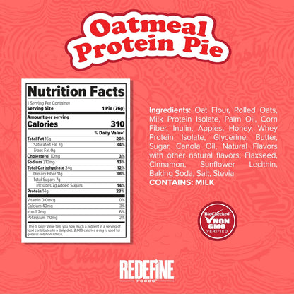 REDEFINE Foods Oatmeal Protein Pie Original