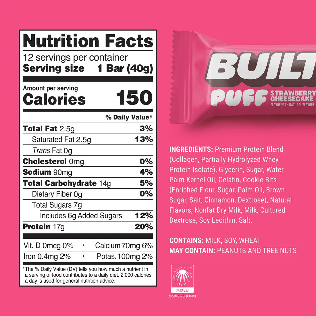 Built Puff Limited Edition Strawberry Cheesecake