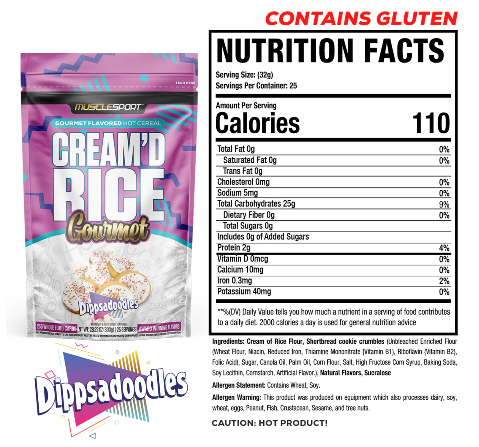 MuscleSport Cream'd Rice Gourmet - Hot Cereal - 25 servings