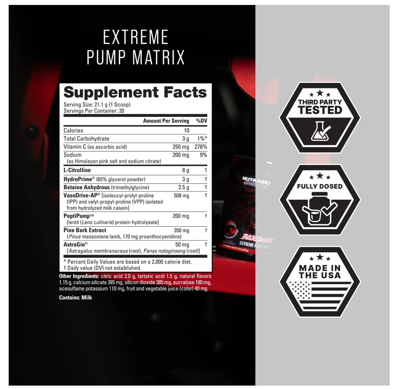 NUTRABIO Bloodline Non-Stim Extreme Pump