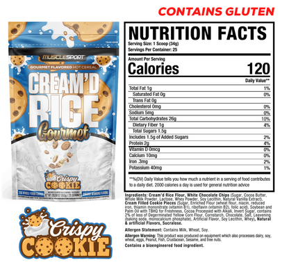 MuscleSport Cream'd Rice Gourmet - Hot Cereal - 25 servings