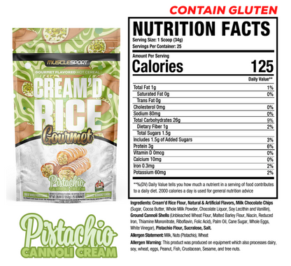 MuscleSport Cream'd Rice Gourmet - Hot Cereal - 25 servings