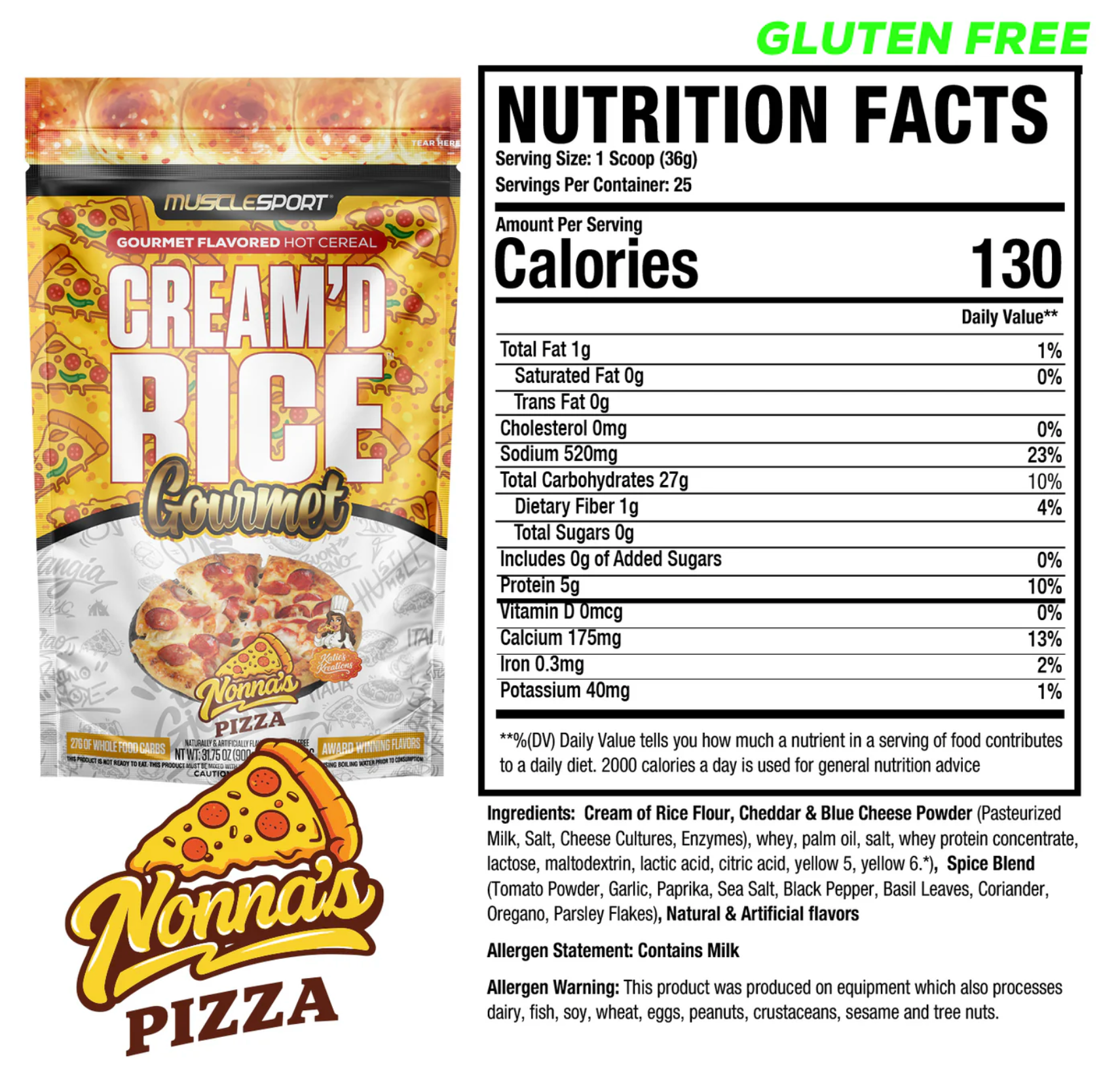 MuscleSport Cream'd Rice Gourmet - Hot Cereal - 25 servings