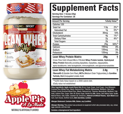 MuscleSport: 2LB Lean Whey Protein Iso Hydro Gourmet Protein