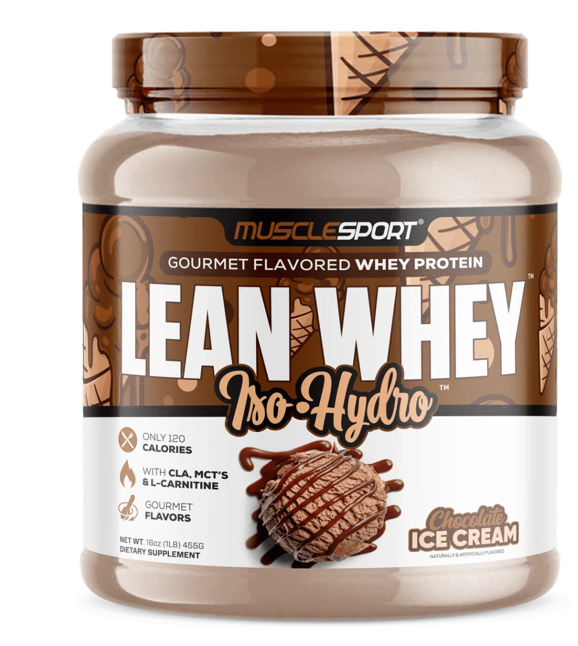 MuscleSport: 1LB Lean Whey Protein Iso Hydro Gourmet Protein