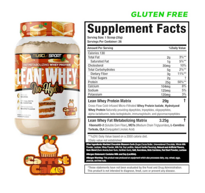 MuscleSport: 2LB Lean Whey Protein Iso Hydro Gourmet Protein