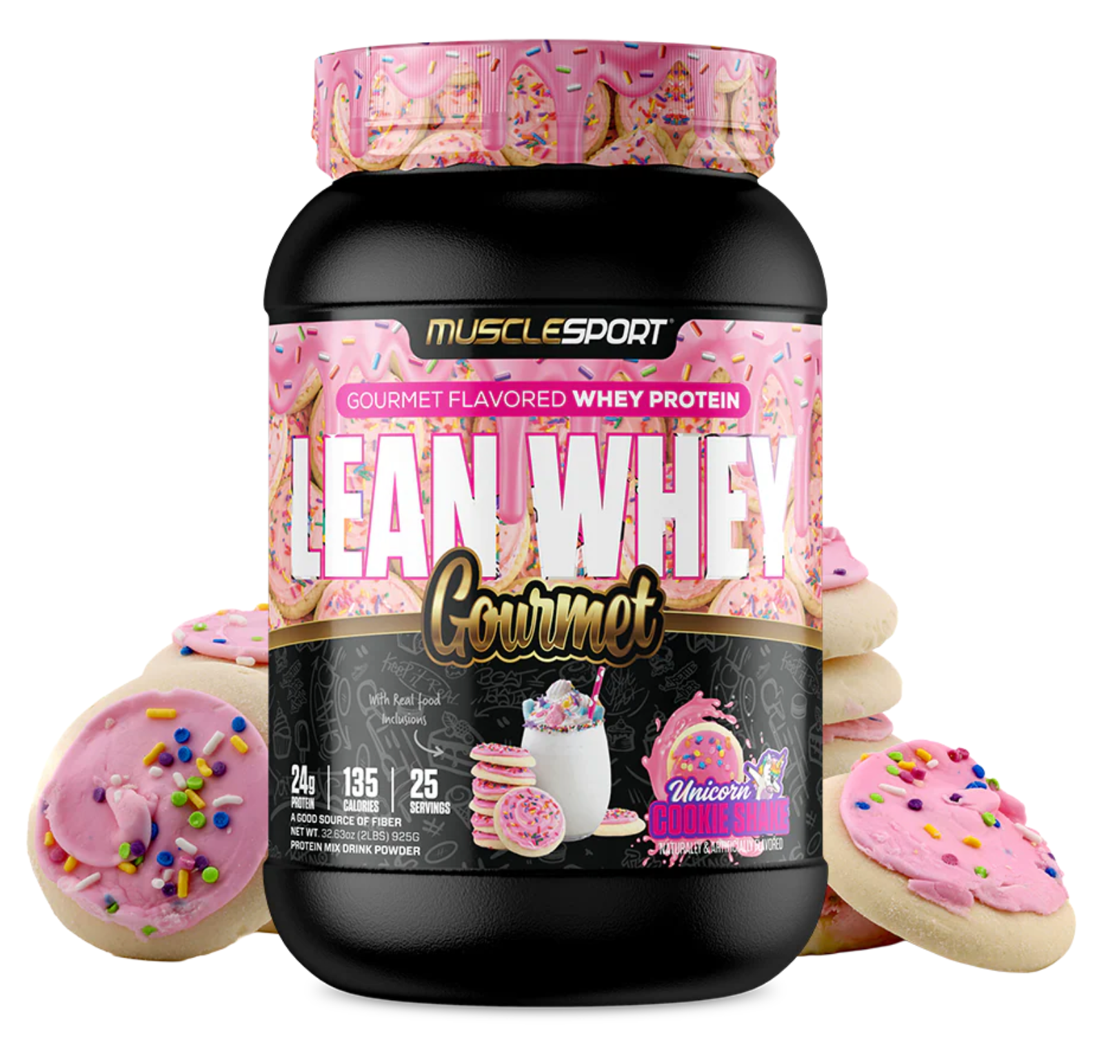 MuscleSport: 2LB Lean Whey Gourmet Premium Blended Protein