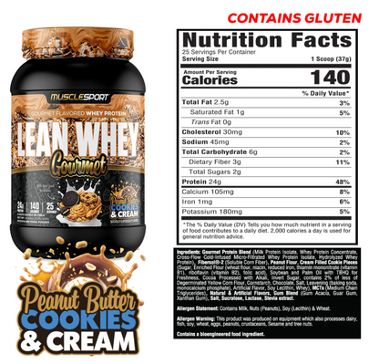 MuscleSport: 2LB Lean Whey Gourmet Premium Blended Protein