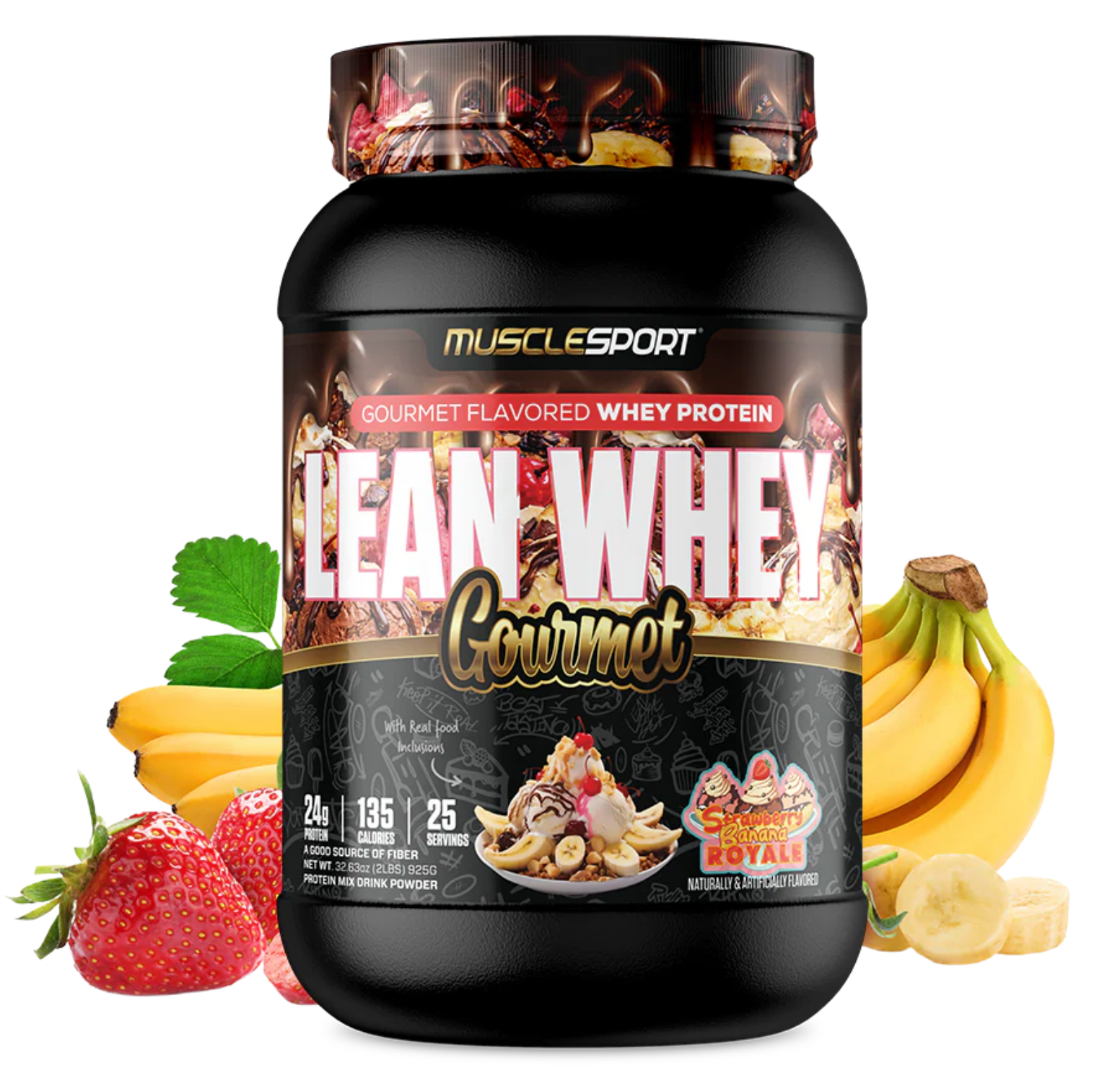 MuscleSport: 2LB Lean Whey Gourmet Premium Blended Protein
