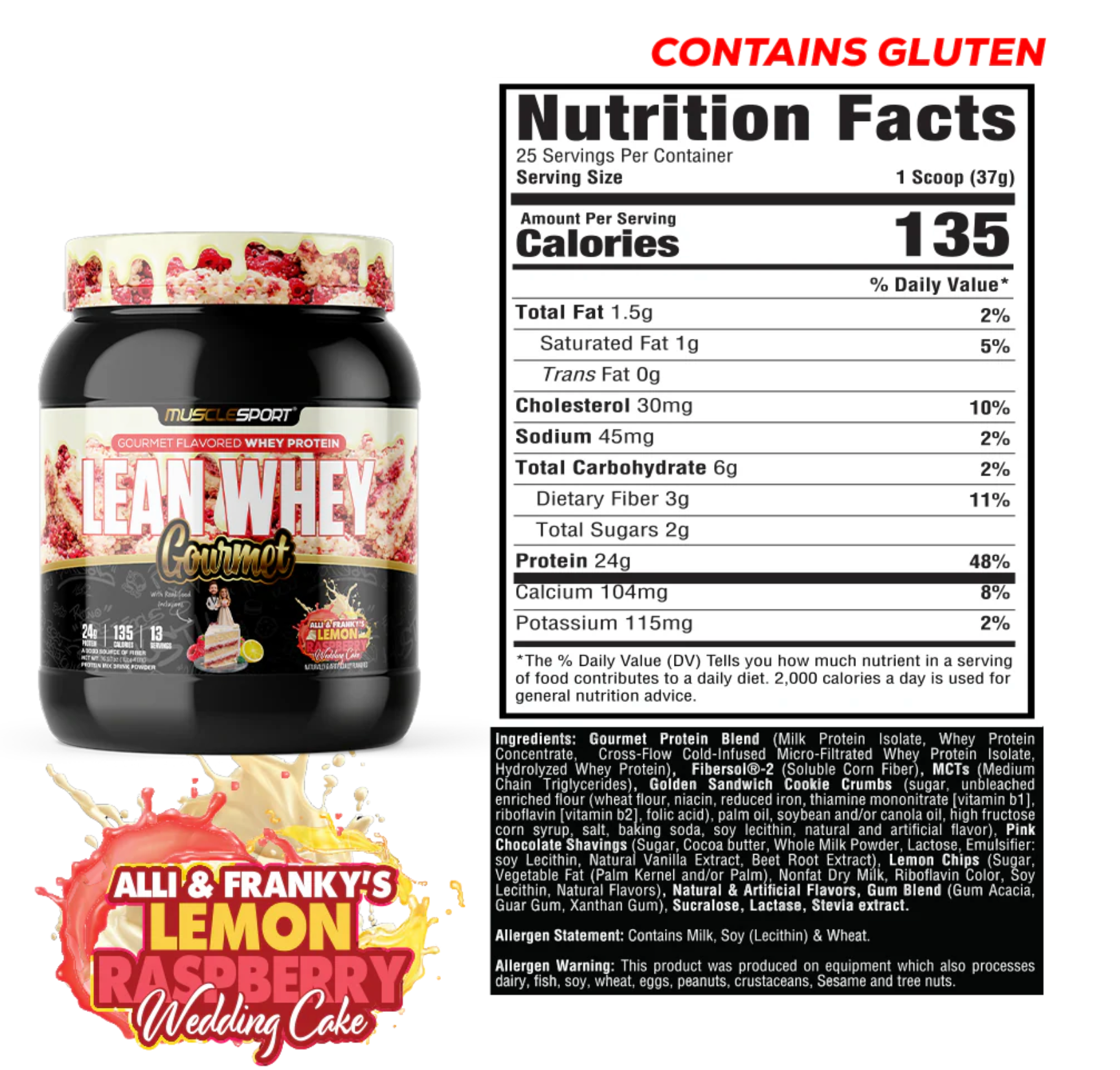 MuscleSport: 1LB Lean Whey Gourmet Premium Blended Protein