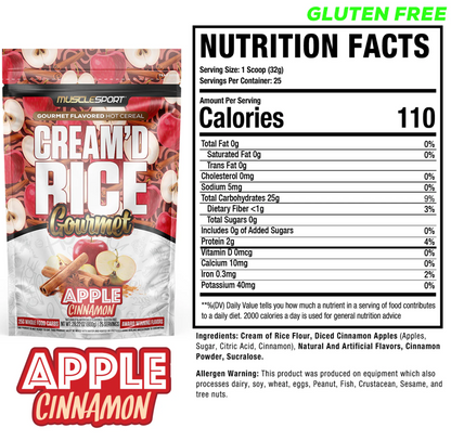 MuscleSport Cream'd Rice Gourmet - Hot Cereal - 25 servings