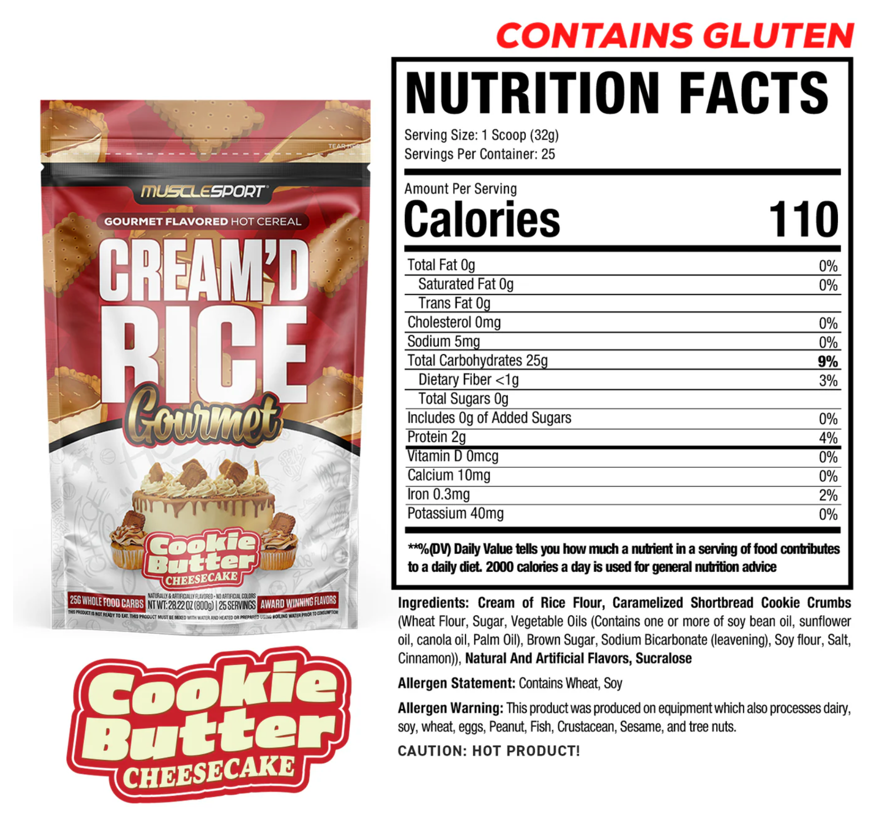 MuscleSport Cream'd Rice Gourmet - Hot Cereal - 25 servings