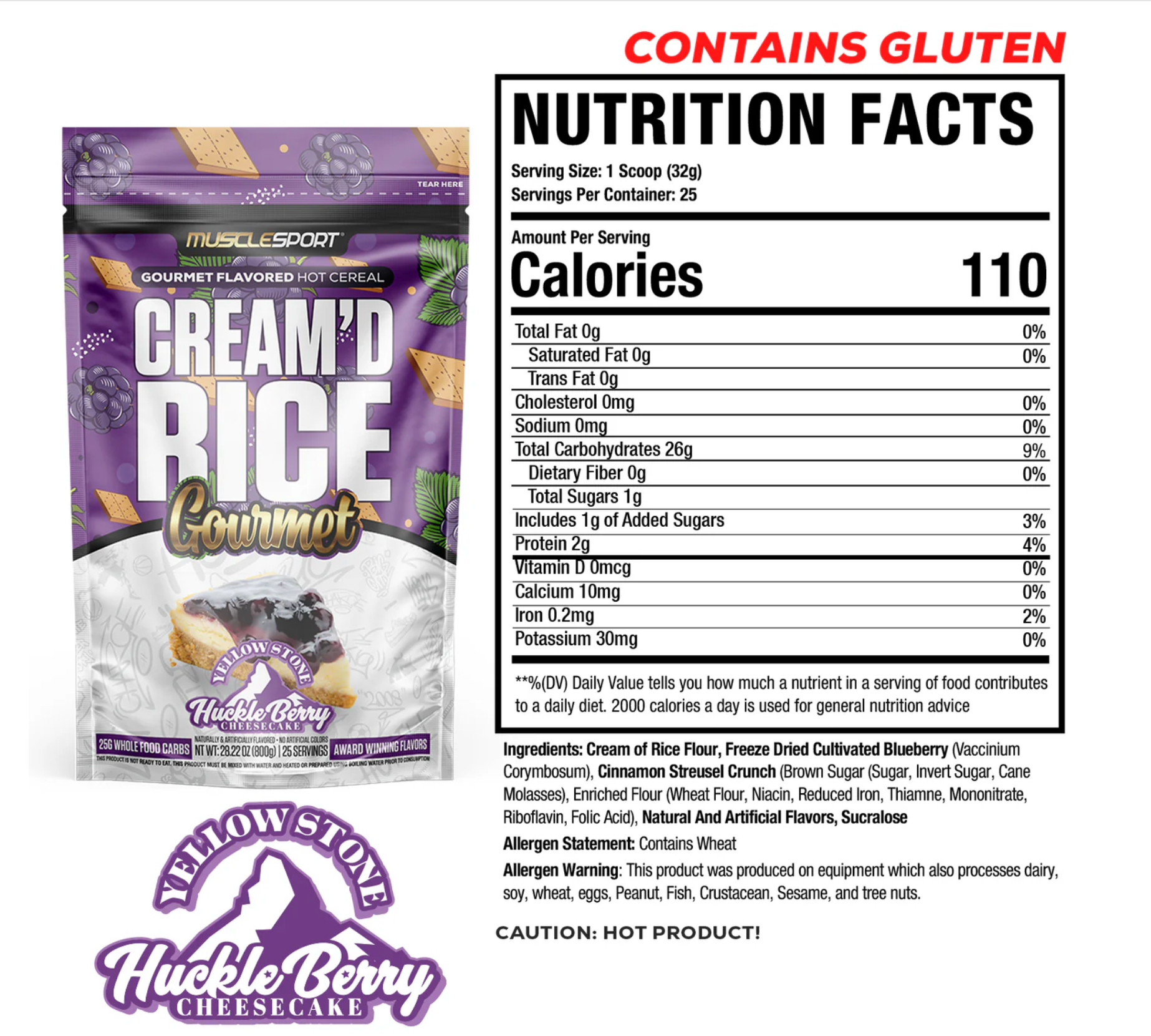 MuscleSport Cream'd Rice Gourmet - Hot Cereal - 25 servings