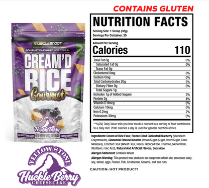 MuscleSport Cream'd Rice Gourmet - Hot Cereal - 25 servings