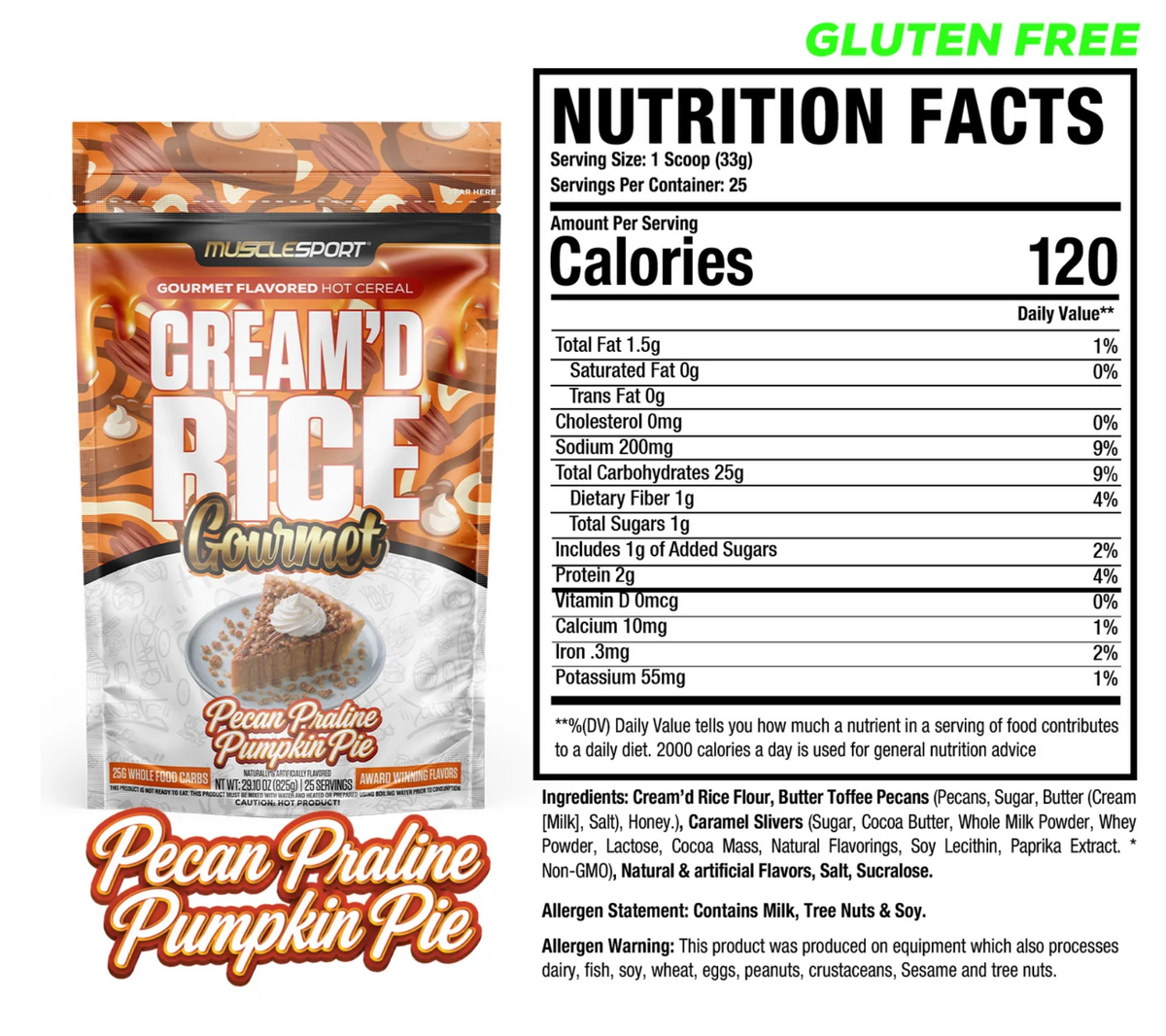 MuscleSport Cream'd Rice Gourmet - Hot Cereal - 25 servings