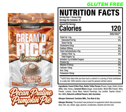 MuscleSport Cream'd Rice Gourmet - Hot Cereal - 25 servings