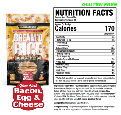 MuscleSport Cream'd Rice Gourmet + Protein New York Bacon, Egg & Cheese